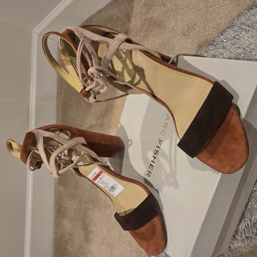 Chic Tan and Brown Strappy Heels